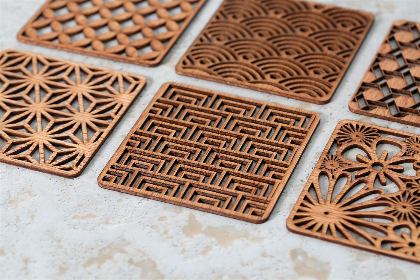 Japanese Pattern Coasters Spread