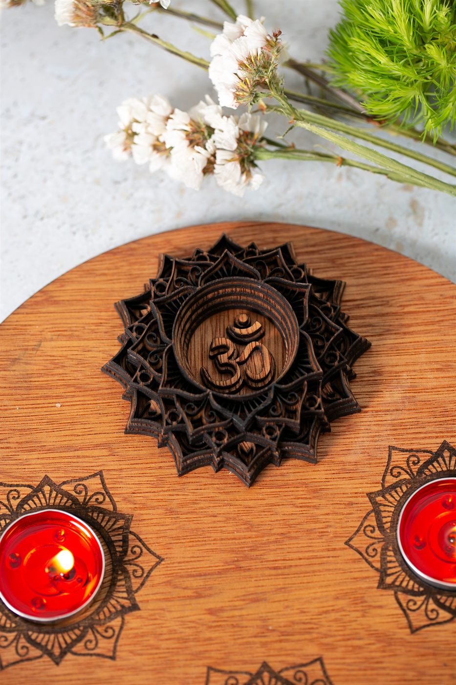 Mandala Candle Tray Detail