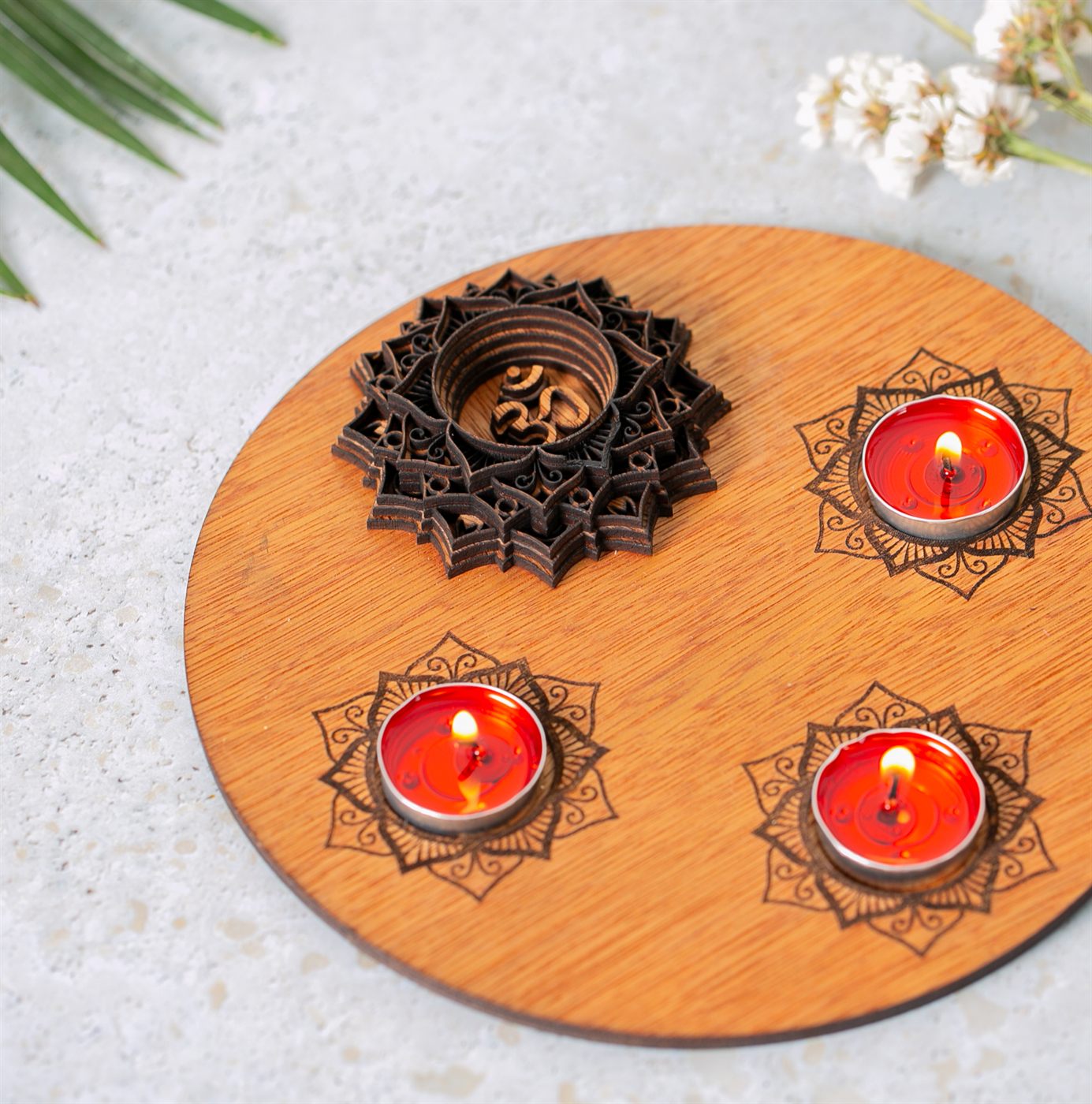 Mandala Candle Tray Overhead