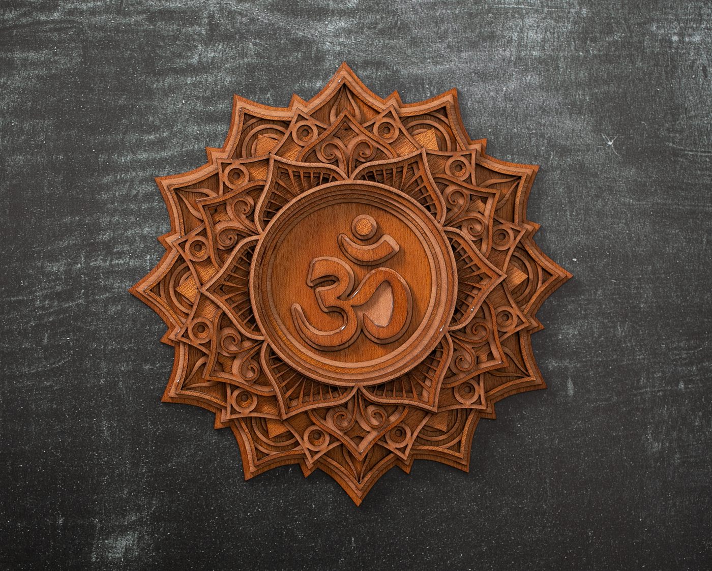 Om Mandala Wall Art Dark Bg