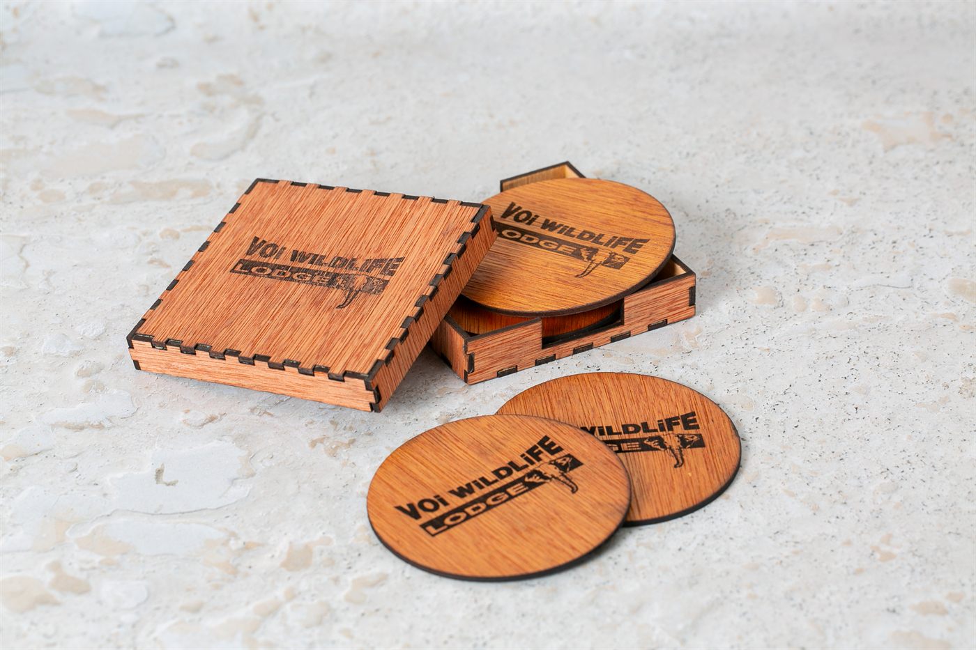 Voi Lodge Branded Coaster Set